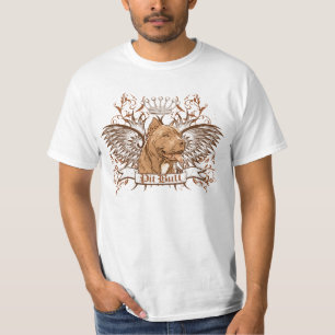 Pit Bull Dog Crest & Wings T-Shirt