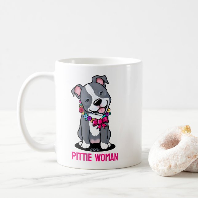 Pit Bull Dog Mum  Coffee Mug (With Donut)