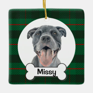 Pit bull Dog Ornament, Blue Staffy Ornament