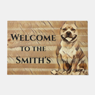 Pit Bull Dog Personalised Doormat
