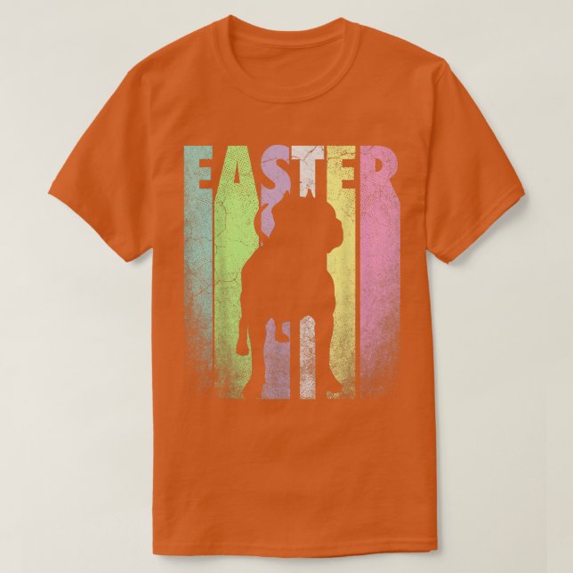 Pit Bull Dog Pet Happy Easter Funny Spring Fun Hol T-Shirt (Design Front)
