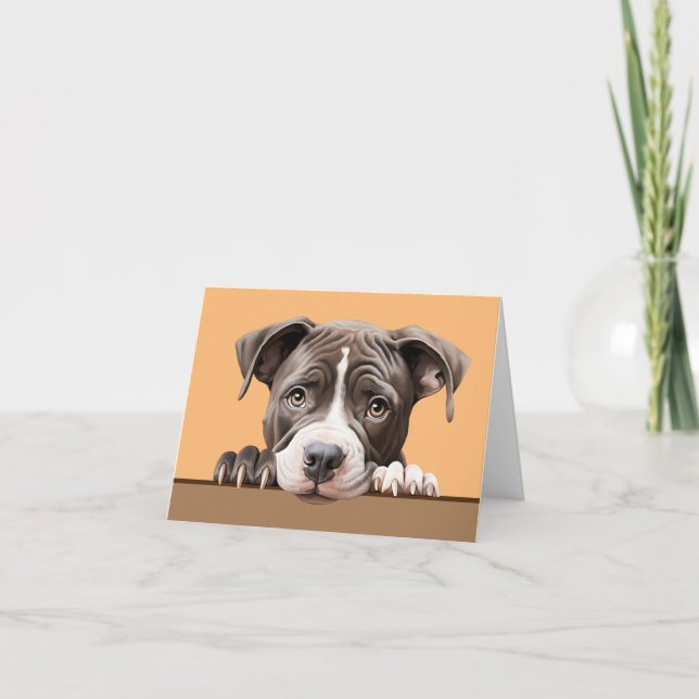 Pit Bull Dog Pet Notecard or Thank you Card (Front)