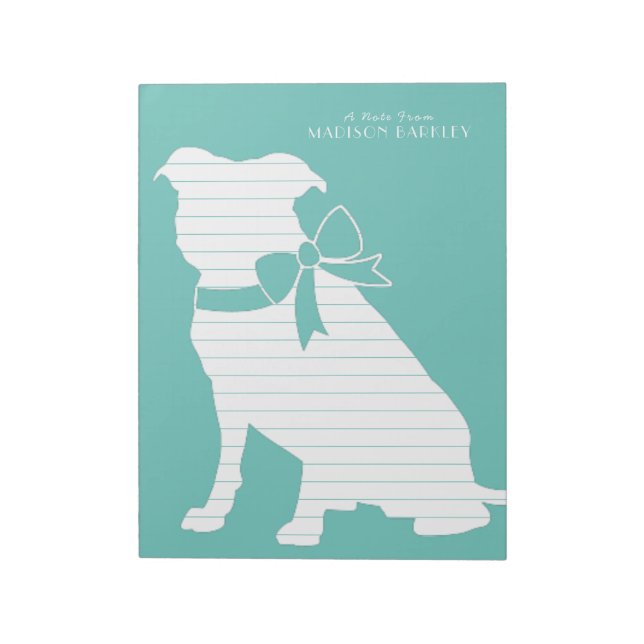 Pit Bull Dog Puppy Pitbull Notepad (Rotated)