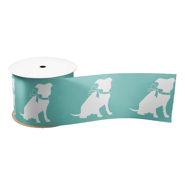 Pit Bull Dog Puppy Pitbull Satin Ribbon (Spool)