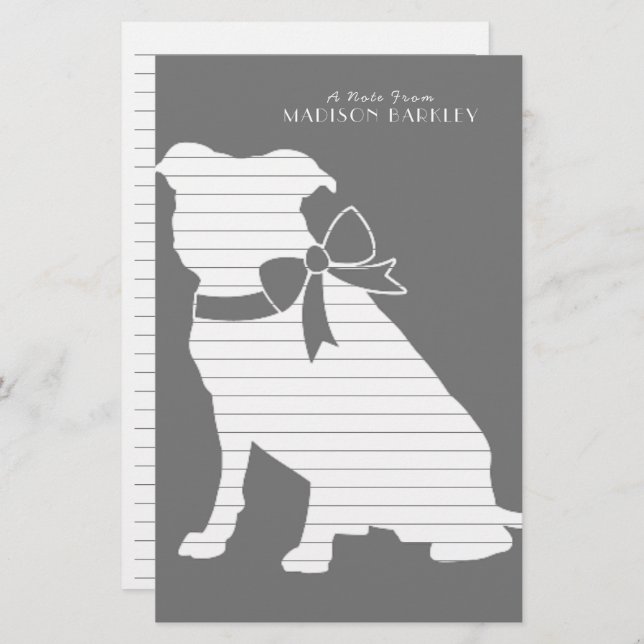 Pit Bull Dog Puppy Pitbull Stationery (Front/Back)