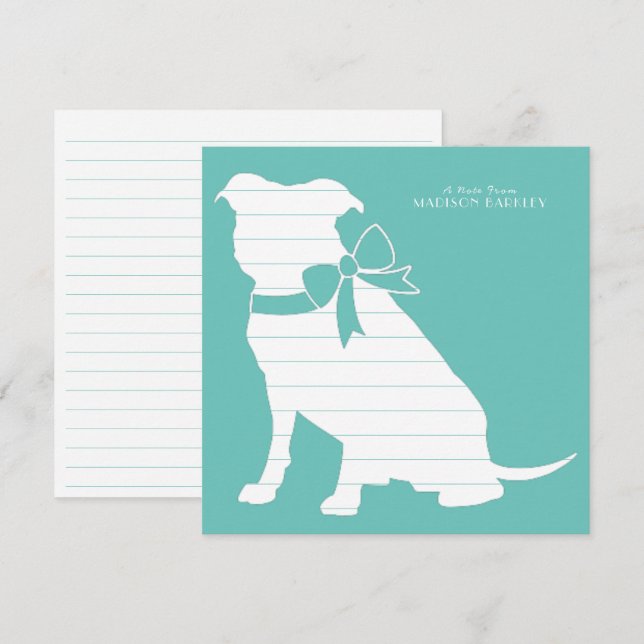 Pit Bull Dog Puppy Pitbull Thank You Card (Front/Back)