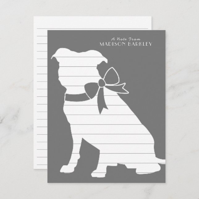 Pit Bull Dog Puppy Pitbull Thank You Card (Front/Back)
