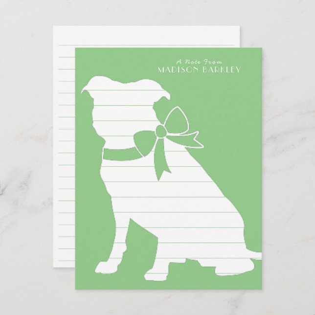 Pit Bull Dog Puppy Pitbull Thank You Card (Front/Back)