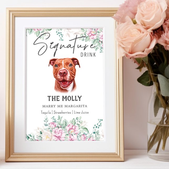 Pit Bull Dog Signature Drink Sign (Creator Uploaded)