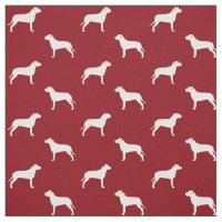 Pit Bull Dog Silhouettes Red and White Patterned