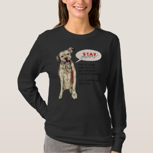 Pit Bull Dog Sits With Jumping Rope Stay Home T-Shirt