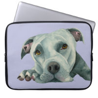 Pit Bull Dog Watercolor Portrait Dog Art