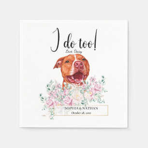 Pit Bull Dog Wedding Cocktail Napkins
