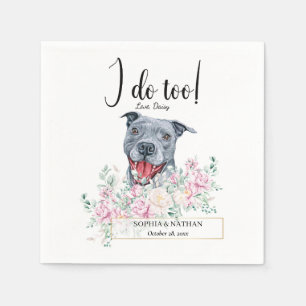 Pit Bull Dog Wedding Cocktail Napkins