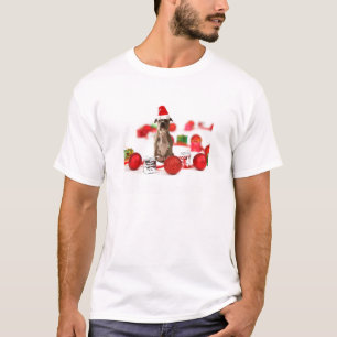 Pit Bull Dog with Gift box and Christmas Ornaments T-Shirt