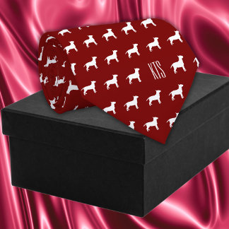 Pit Bull Dogs Pattern Monogrammed Veterinarian Tie