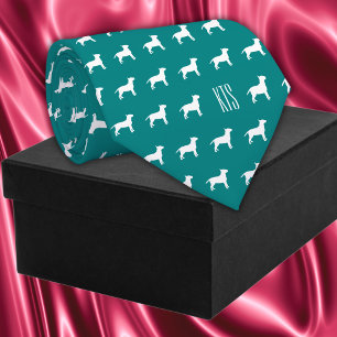 Pit Bull Dogs Pattern Monogrammed Veterinarian Tie