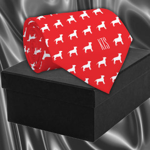 Pit Bull Dogs Pattern Monogrammed Veterinarian Tie