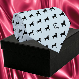 Pit Bull Dogs Pattern Monogrammed Veterinarian Tie