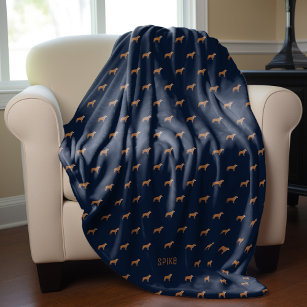 Pit Bull Dogs Pattern Personalised Fleece Blanket