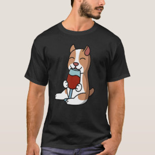 Pit Bull Drinking Wine Dog T-Shirt