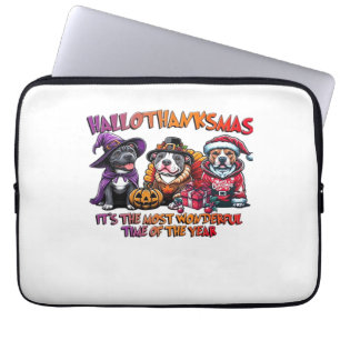 Pit Bull Halloween Thanksgiving Christmas Classic  Laptop Sleeve