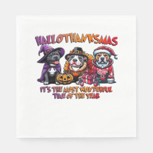 Pit Bull Halloween Thanksgiving Christmas Classic Napkin