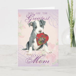 Pit Bull Heart Mum Card