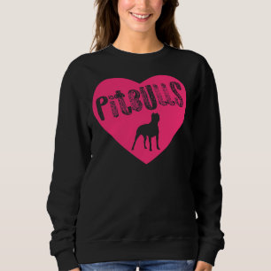 Pit Bull Heart Pitbulls Pink Transparent American Sweatshirt