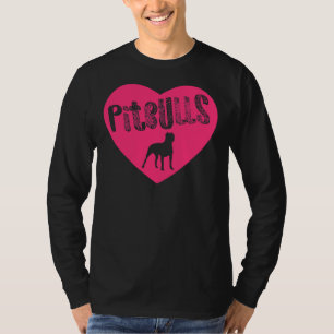 Pit Bull Heart Pitbulls Pink Transparent American T-Shirt