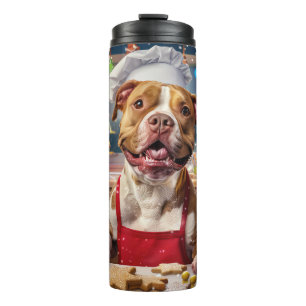 Pit Bull Holiday Baking: Festive Christmas  Thermal Tumbler