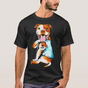Pit Bull I Love Mum Tattoo Mothers day gift T-Shirt