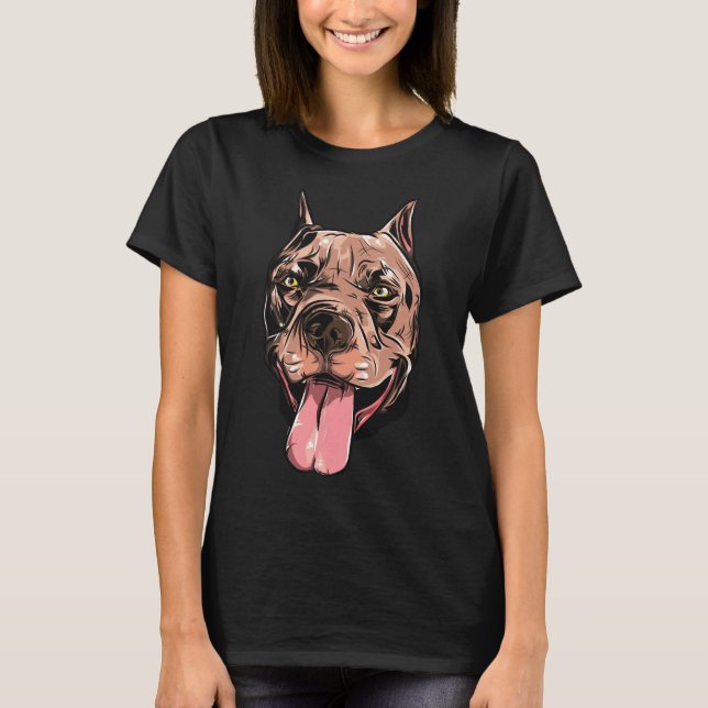 Pit Bull Illustration T-Shirt (Front)