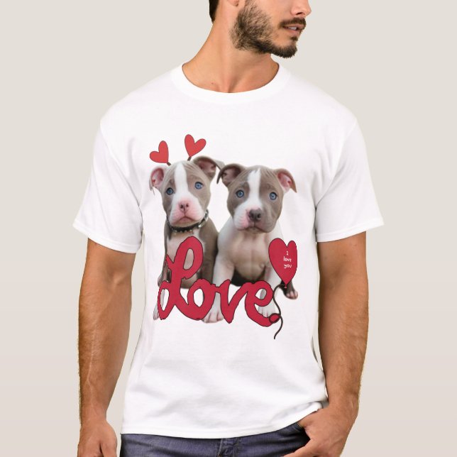 Pit bull love T-Shirt (Front)