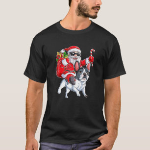 Pit Bull Lover , Santa Riding Dog Ugly Christmas T-Shirt