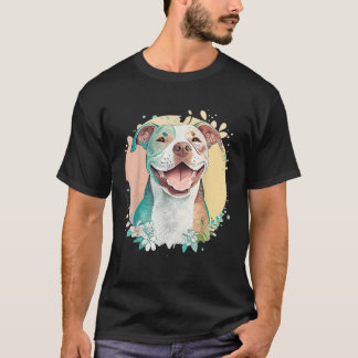 Pit Bull Mom Dog Lover Colorful Artistic Pitbull O T-Shirt