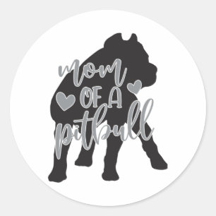 Pit Bull Mum Classic T-Shirt Round Sticker
