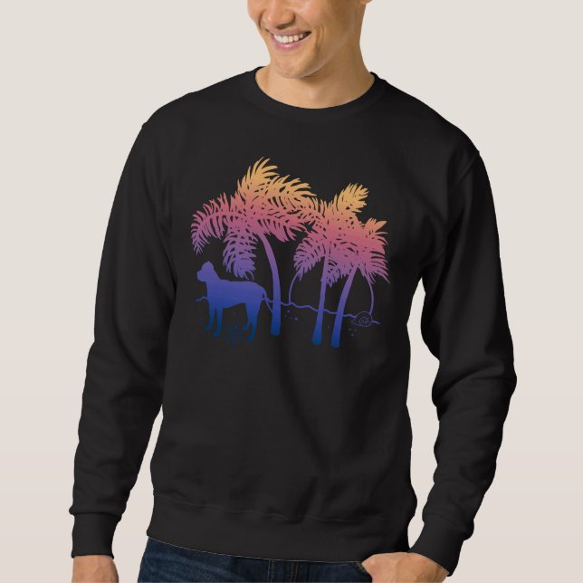 Pit Bull Ombre Beach Sunrise Sweatshirt (Front)