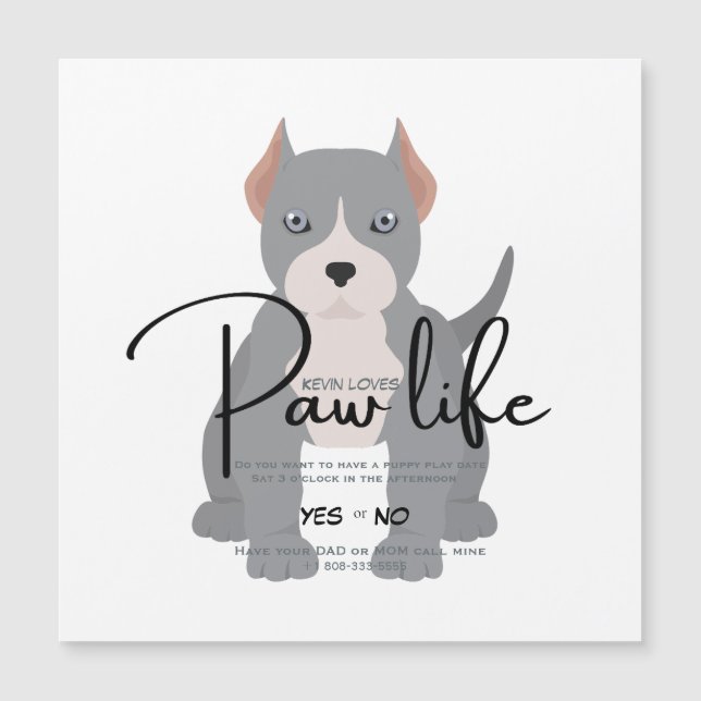 Pit bull play date invitation (Front)