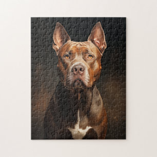 Pit Bull Portrait Jigsaw Puzzle