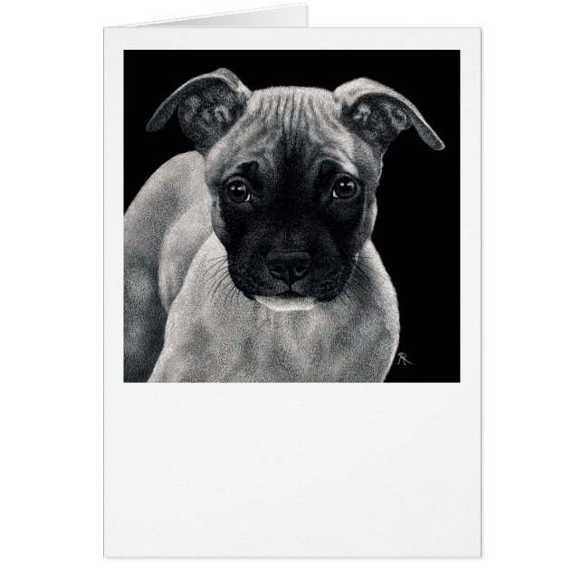 Pit Bull Pup Card - "Mr. Mischief" (Front)