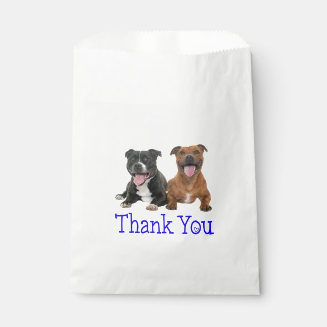 Pit Bull Puppy Dog Pitbull Thank You Party Favour  Favour Bags (Front)