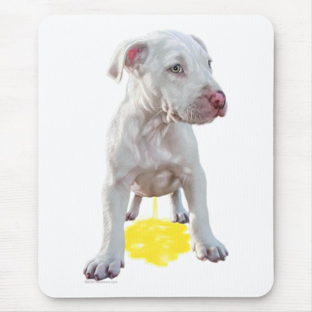 Pit Bull Puppy Piddles OOPS Mouse Mat (Front)