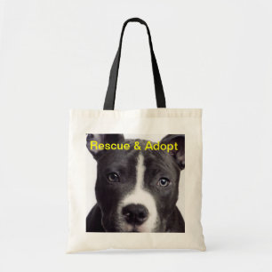 Pit Bull, Rescue & Adopt Tote Bag