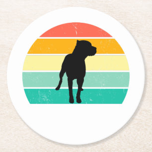 Pit Bull Round Paper Coaster