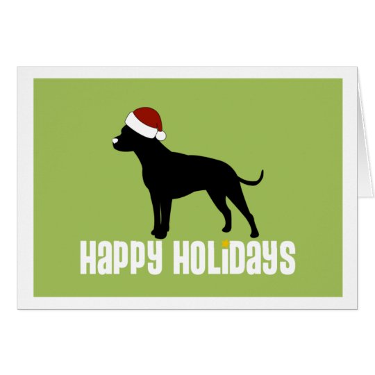 Pit Bull Santa Hat Card