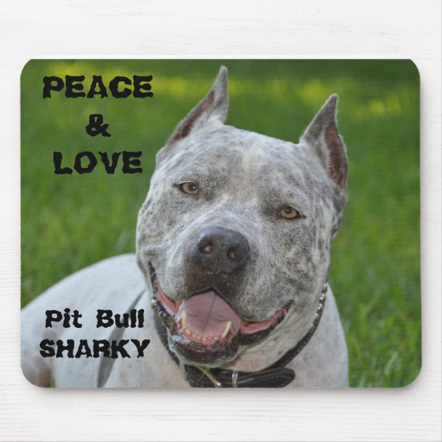 pit bull sharky mousepad dog pitbull smile (Front)
