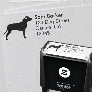 Pit Bull Silhouette Return Address Self-inking Stamp