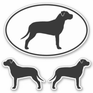 Pit Bull Silhouettes Vinyl Sticker Set