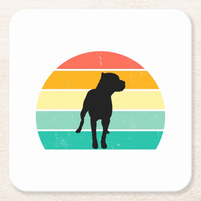 Pit Bull   Square Paper Coaster (Front)